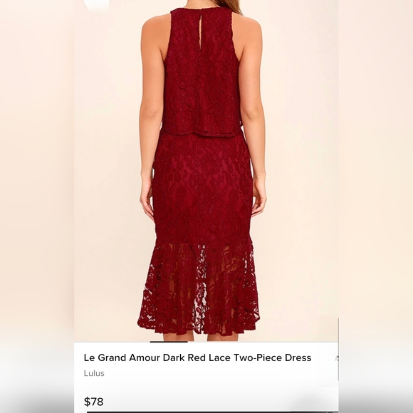 Two-piece Lulu's lace cropped skirt set in Navy Blue - Picture 9 of 16